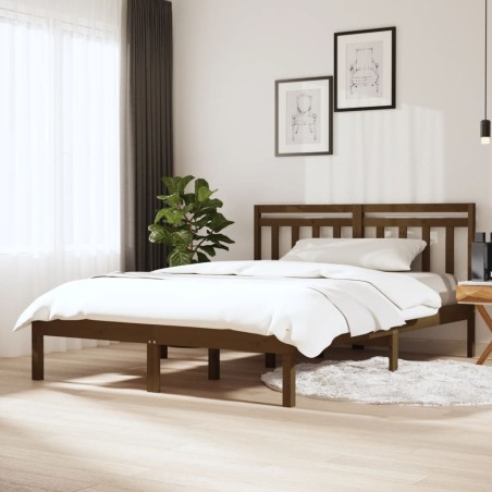vidaXL Massivholzbett Honigbraun Kiefer 140x190 cm