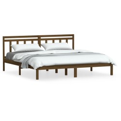 vidaXL Massivholzbett Honigbraun Kiefer 200x200 cm