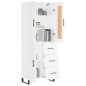 Highboard Weiß 69,5x34x180 cm Holzwerkstoff Highboard Weiß 69,5x34x180 cm Holzwerkstoff