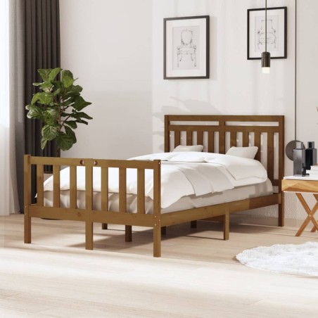 vidaXL Massivholzbett Honigbraun 120x200 cm
