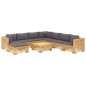 vidaXL 9-tlg. Garten-Lounge-Set mit Kissen Massivholz Teak vidaXL 9-tlg. Garten-Lounge-Set mit Kissen Massivholz Teak