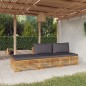 vidaXL 3-tlg. Garten-Lounge-Set mit Kissen Massivholz Teak vidaXL 3-tlg. Garten-Lounge-Set mit Kissen Massivholz Teak