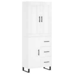 Highboard Hochglanz-Weiß 69,5x34x180 cm Holzwerkstoff