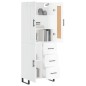 Highboard Hochglanz-Weiß 69,5x34x180 cm Holzwerkstoff Highboard Hochglanz-Weiß 69,5x34x180 cm Holzwerkstoff