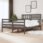 vidaXL Massivholzbett Grau 120x190 cm vidaXL Massivholzbett Grau 120x190 cm