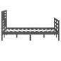 vidaXL Massivholzbett Grau 120x190 cm vidaXL Massivholzbett Grau 120x190 cm