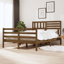 vidaXL Massivholzbett Honigbraun 120x190 cm