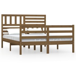 vidaXL Massivholzbett Honigbraun 120x190 cm