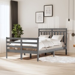 vidaXL Massivholzbett Grau 120x200 cm