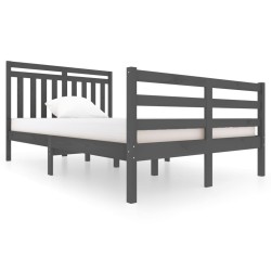 vidaXL Massivholzbett Grau 120x200 cm