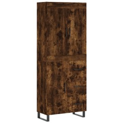 Highboard Räuchereiche 69,5x34x180 cm Holzwerkstoff