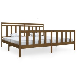 vidaXL Massivholzbett Honigbraun 200x200 cm