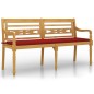 vidaXL Batavia-Bank mit Rotem Kissen 150 cm Massivholz Teak vidaXL Batavia-Bank mit Rotem Kissen 150 cm Massivholz Teak
