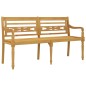 vidaXL Batavia-Bank mit Rotem Kissen 150 cm Massivholz Teak vidaXL Batavia-Bank mit Rotem Kissen 150 cm Massivholz Teak