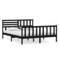 vidaXL Massivholzbett Schwarz 160x200 cm vidaXL Massivholzbett Schwarz 160x200 cm