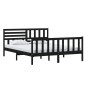 vidaXL Massivholzbett Schwarz 160x200 cm vidaXL Massivholzbett Schwarz 160x200 cm