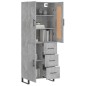 Highboard Betongrau 69,5x34x180 cm Holzwerkstoff Highboard Betongrau 69,5x34x180 cm Holzwerkstoff