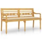 vidaXL Batavia-Bank mit Beigem Kissen 150 cm Massivholz Teak vidaXL Batavia-Bank mit Beigem Kissen 150 cm Massivholz Teak