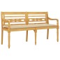 vidaXL Batavia-Bank mit Beigem Kissen 150 cm Massivholz Teak vidaXL Batavia-Bank mit Beigem Kissen 150 cm Massivholz Teak
