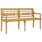 vidaXL Batavia-Bank mit Beigem Kissen 150 cm Massivholz Teak vidaXL Batavia-Bank mit Beigem Kissen 150 cm Massivholz Teak