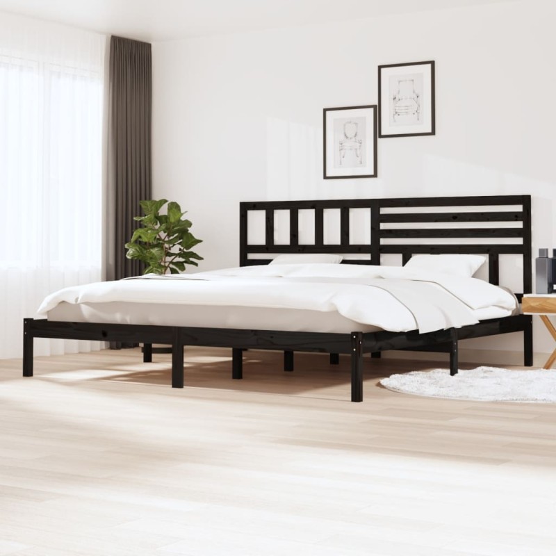 vidaXL Massivholzbett Schwarz 180x200 cm Kiefer vidaXL Massivholzbett Schwarz 180x200 cm Kiefer