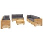 vidaXL 9-tlg. Garten-Lounge-Set mit Kissen Massivholz Teak vidaXL 9-tlg. Garten-Lounge-Set mit Kissen Massivholz Teak