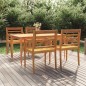 vidaXL 5-tlg. Garten-Essgruppe Massivholz Teak vidaXL 5-tlg. Garten-Essgruppe Massivholz Teak