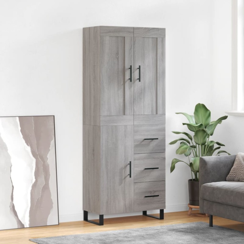 vidaXL Highboard Grau Sonoma 69,5x34x180 cm Holzwerkstoff vidaXL Highboard Grau Sonoma 69,5x34x180 cm Holzwerkstoff