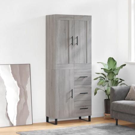 vidaXL Highboard Grau Sonoma 69,5x34x180 cm Holzwerkstoff