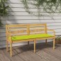 vidaXL Batavia-Bank mit Hellgrünem Kissen 150 cm Massivholz Teak vidaXL Batavia-Bank mit Hellgrünem Kissen 150 cm Massivholz Teak