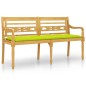 vidaXL Batavia-Bank mit Hellgrünem Kissen 150 cm Massivholz Teak vidaXL Batavia-Bank mit Hellgrünem Kissen 150 cm Massivholz Teak