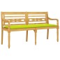 vidaXL Batavia-Bank mit Hellgrünem Kissen 150 cm Massivholz Teak vidaXL Batavia-Bank mit Hellgrünem Kissen 150 cm Massivholz Teak