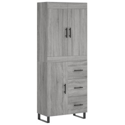 vidaXL Highboard Grau Sonoma 69,5x34x180 cm Holzwerkstoff