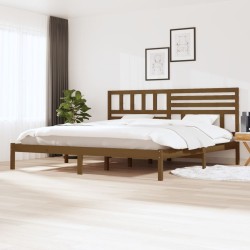 vidaXL Massivholzbett Honigbraun Kiefer 200x200 cm