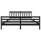 vidaXL Massivholzbett Schwarz 200x200 cm vidaXL Massivholzbett Schwarz 200x200 cm