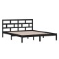 vidaXL Massivholzbett Schwarz 120x190 cm vidaXL Massivholzbett Schwarz 120x190 cm