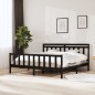 vidaXL Massivholzbett Schwarz 180x200 cm vidaXL Massivholzbett Schwarz 180x200 cm