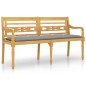 vidaXL Batavia-Bank mit Grauem Kissen 150 cm Massivholz Teak vidaXL Batavia-Bank mit Grauem Kissen 150 cm Massivholz Teak