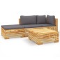 vidaXL 4-tlg. Garten-Lounge-Set mit Kissen Massivholz Teak vidaXL 4-tlg. Garten-Lounge-Set mit Kissen Massivholz Teak