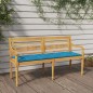 vidaXL Batavia-Bank mit Hellblauem Kissen 150 cm Massivholz Teak vidaXL Batavia-Bank mit Hellblauem Kissen 150 cm Massivholz Teak