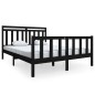 vidaXL Massivholzbett Schwarz 150x200 cm vidaXL Massivholzbett Schwarz 150x200 cm