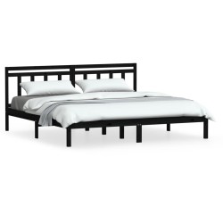 vidaXL Massivholzbett Schwarz Kiefer 160x200 cm
