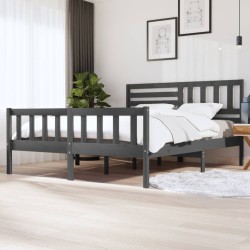vidaXL Massivholzbett Grau 180x200 cm