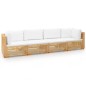 vidaXL 4-tlg. Garten-Lounge-Set mit Kissen Massivholz Teak vidaXL 4-tlg. Garten-Lounge-Set mit Kissen Massivholz Teak