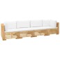 vidaXL 4-tlg. Garten-Lounge-Set mit Kissen Massivholz Teak vidaXL 4-tlg. Garten-Lounge-Set mit Kissen Massivholz Teak