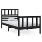 vidaXL Massivholzbett Schwarz 75x190 cm vidaXL Massivholzbett Schwarz 75x190 cm
