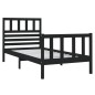 vidaXL Massivholzbett Schwarz 75x190 cm vidaXL Massivholzbett Schwarz 75x190 cm