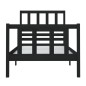 vidaXL Massivholzbett Schwarz 75x190 cm vidaXL Massivholzbett Schwarz 75x190 cm