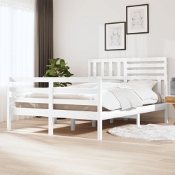 vidaXL Massivholzbett Weiß 120x200 cm