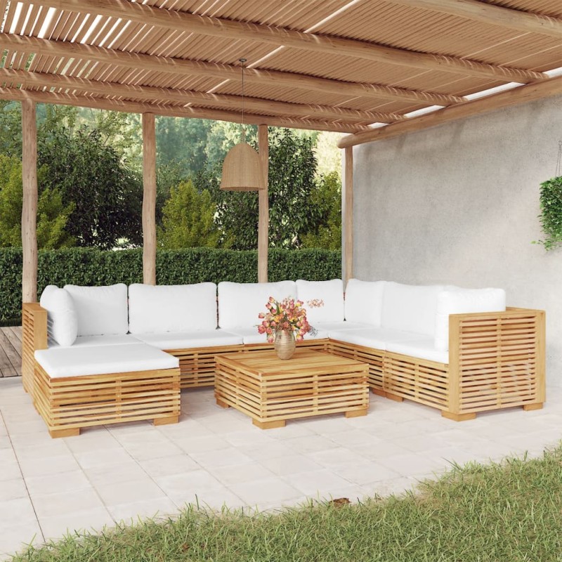 vidaXL 8-tlg. Garten-Lounge-Set mit Kissen Massivholz Teak vidaXL 8-tlg. Garten-Lounge-Set mit Kissen Massivholz Teak